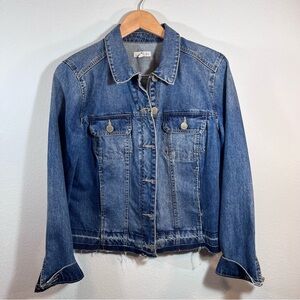 Artisan Crafted by Democracy Denim Jacket Raw Hem Full Zip & Button Sz L